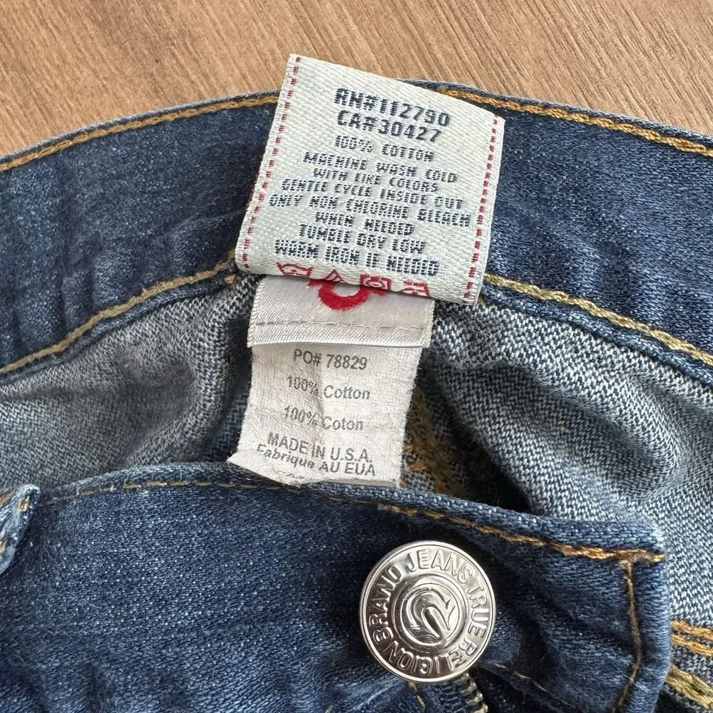 Vintage True Religion Section Bobby QT Jeans Size 39x34 Blue Made In USA
